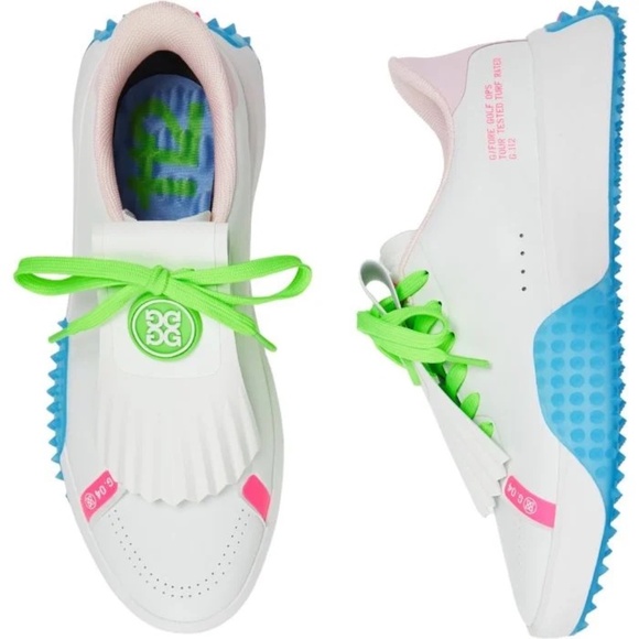 G/Fore Gfore G4 Fore Kiltie G.112 Golf Shoe Sneaker Womens Sz 8 Pink Blue White - Picture 1 of 12
